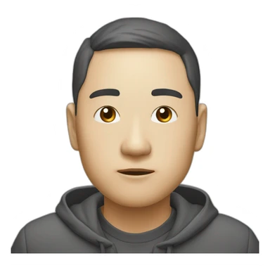 大眼睛-双眼皮-圆鼻子-黑色眼镜框-嘴巴-浓眉毛-刘海-马尾-黑头发 sticker