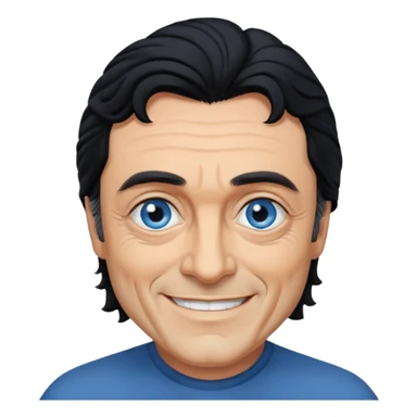 Ian McShane with blue eyes, black hair sticker