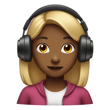 girl with headphones listening to music  sticker