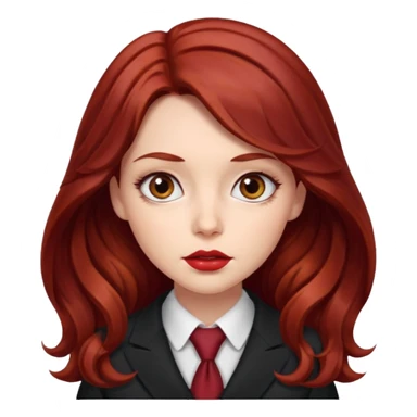long and wavy dark red haired girl, with thick lips, big eyes and she looks like an attorney but feminine sticker