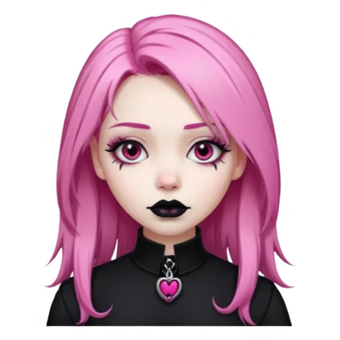 Gothic girl with pink hair sticker