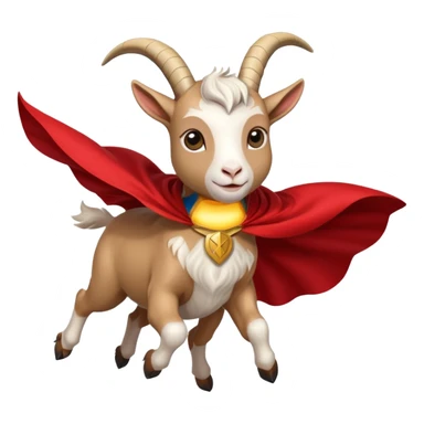 white female goat wearing a read cape like superman sticker