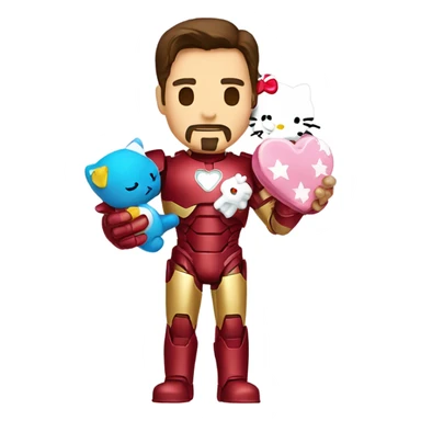 Iron man holding hello kitty  sticker