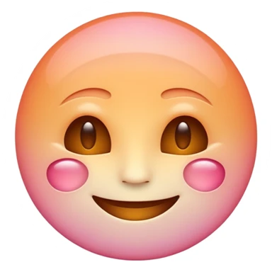 minimalist illustration of a warm glowing emoji face representing anonymous emotional connection. soft orange-pink gradient, gentle smile, organic round form, light diffusion, sense of warmth and intimacy, subtle glow around the edges, smooth and friendly aesthetic. sticker