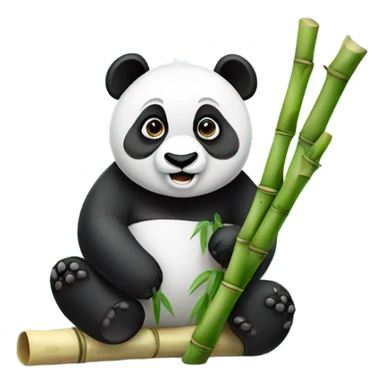 Panda is eating bamboos sticker
