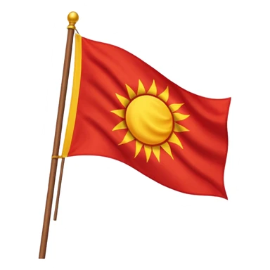 Make a flag which color is red and in centre a sun sticker