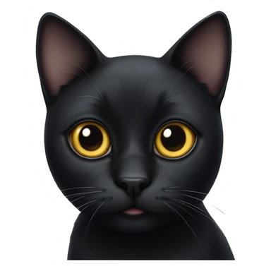 Black cat with big cute eyes sticker