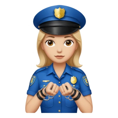 police woman hand cuffs one hand sticker