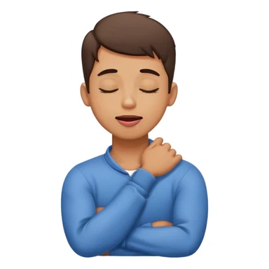 Arms crossed holding neck with tongue out and closed eyes guy sticker