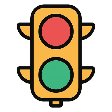Transform this into a stop and go light showing both red and green lights, keep the color outline icon style, no background. sticker