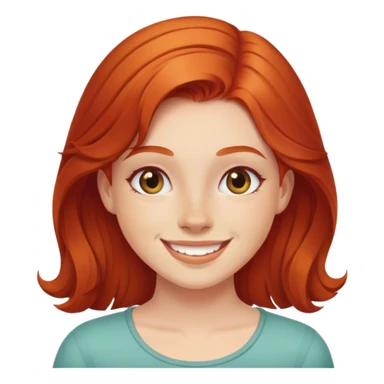 Redheaded girl smiling indoors sticker