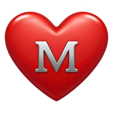the letters M + V, in a heart  sticker