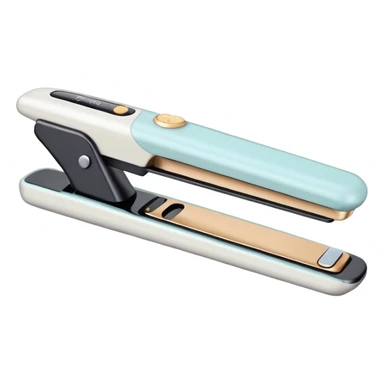 open pastel white hair straightener sticker