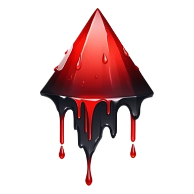 Black-red-crimson-gradient obsidian shard dripping blood  sticker