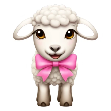 lamb wearing pink bow sticker