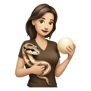 Brunette girl holding cream and brown ball python sticker