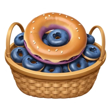 Basket of blueberry bagels  sticker