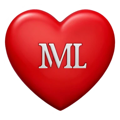 Heart with initial m+l sticker