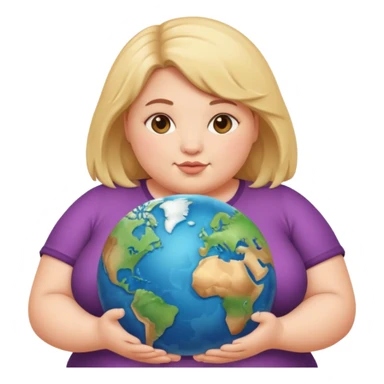 Fat girl holding the world sticker