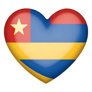 Romanian flag in shape of heart sticker