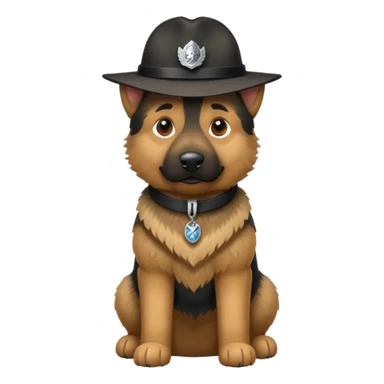 berger allemand debout avec un chapeau sticker