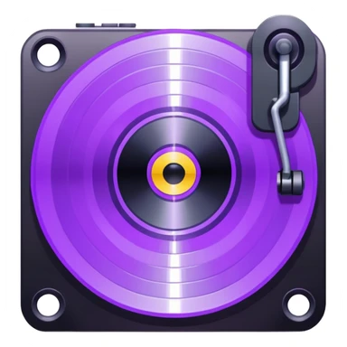 pixelated record with a purple middle sticker