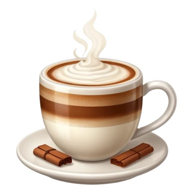 Cappuccino with frothy milk and a sprinkle of cocoa on top sticker