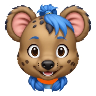 hyena with blue pigtail buns sticker