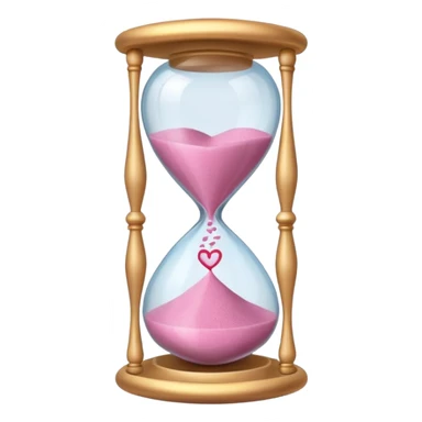 A pink hourglass with swirling heart-shaped sand flowing upward  sticker