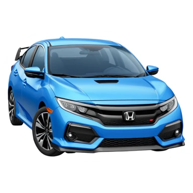 2023 honda civic blue with black hood sticker