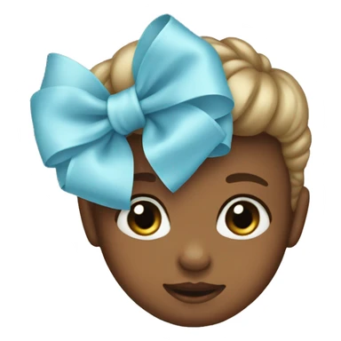 baby blue bow sticker