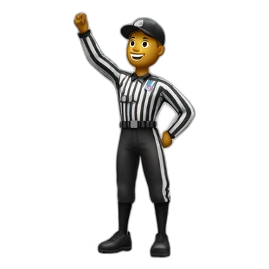american football referee throws penalty flag sticker