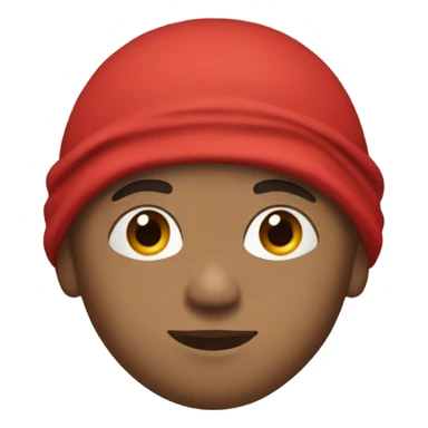 Lightskin boy with durag and red hoodie sticker