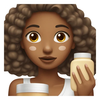 Aesthetic girl applying skincare  sticker