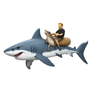 shark riding a kangaroo  sticker