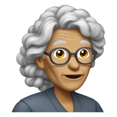 Granny with long hair smoking sticker