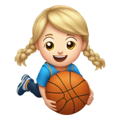 Down syndrome kid dunking basketball sticker