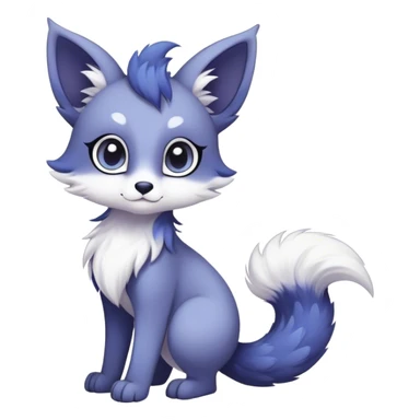 Kawaii dark fantasy ethereal anthro fursona Fakemon with tufted tail  sticker