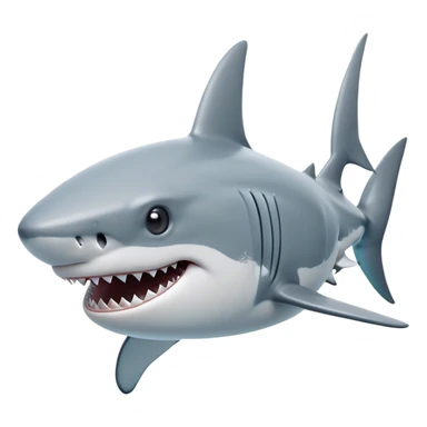 Cinematic Noble Shark Portrait Emoji, Poised and regal, with a sleek, powerful build and a smooth, streamlined body in icy gray and white tones, deep-set soulful piercing eyes, Simplified yet sharp and sophisticated features, highly detailed, glowing with a soft, dignified glow, high shine, intelligent and formidable, stylized with an air of oceanic majesty, focused and attentive, soft glowing outline, capturing the essence of a watchful and confident predator, so majestic it feels as though it could glide out of the screen with effortless authority! sticker