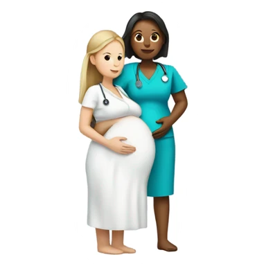 pregnant women with a nurse  sticker