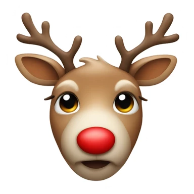 cute reindeer with red nose sticker