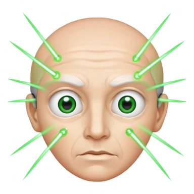 67 with lasers shooting out from its eyes sticker