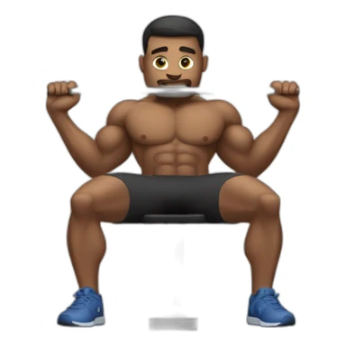 A guy doing bench press sticker