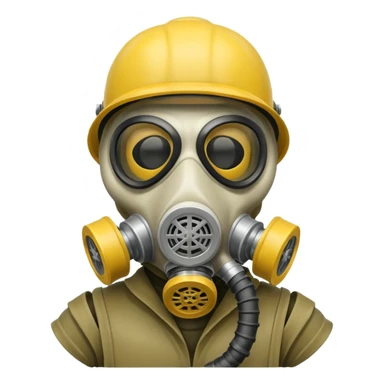 Skeleton wearing a gas mask sticker