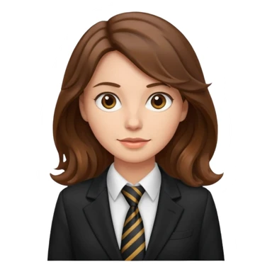 wavy brown haired woman with tie and blazer sticker