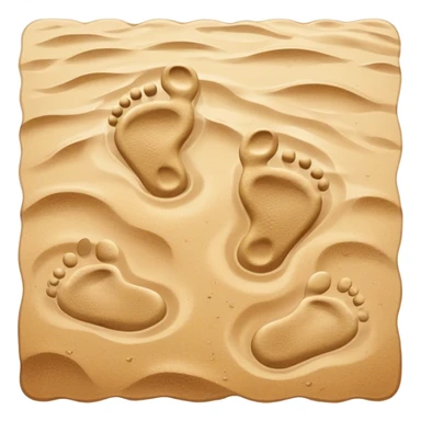 **Baby footsteps lead ahead of larger ones**, as if guiding the adult forward.  on sand sticker