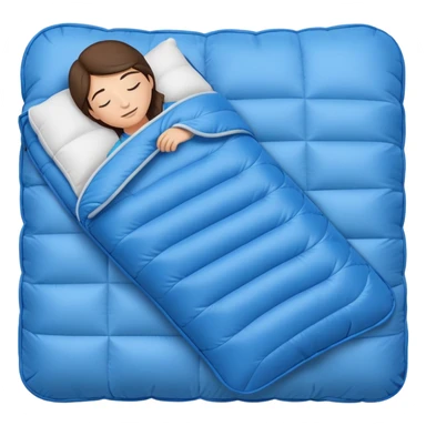 sleeping bag and pillow representing a sleepover sticker
