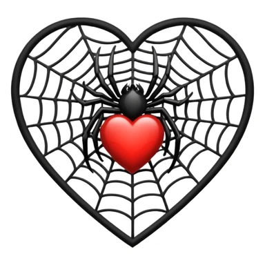heart with gothic spiderweb sticker