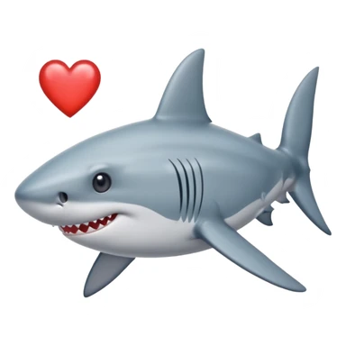 Tiburón con dos corazones en los ojos sticker
