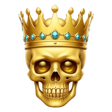 Golden skull with crown sticker